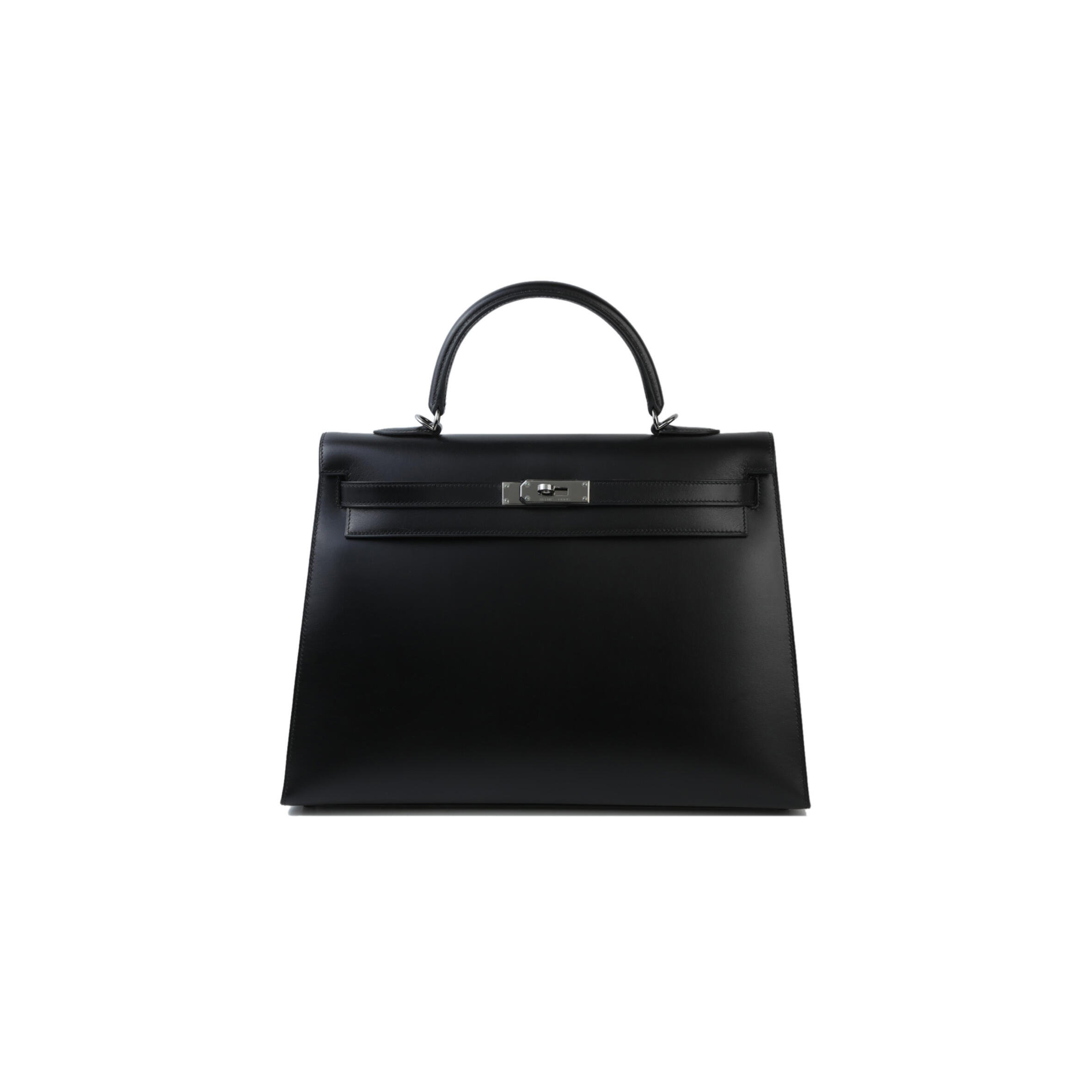 HERMÈS EDITION SO BLACK BOX KELLY 35 HANDBAG BLACK (35*25*12cm)